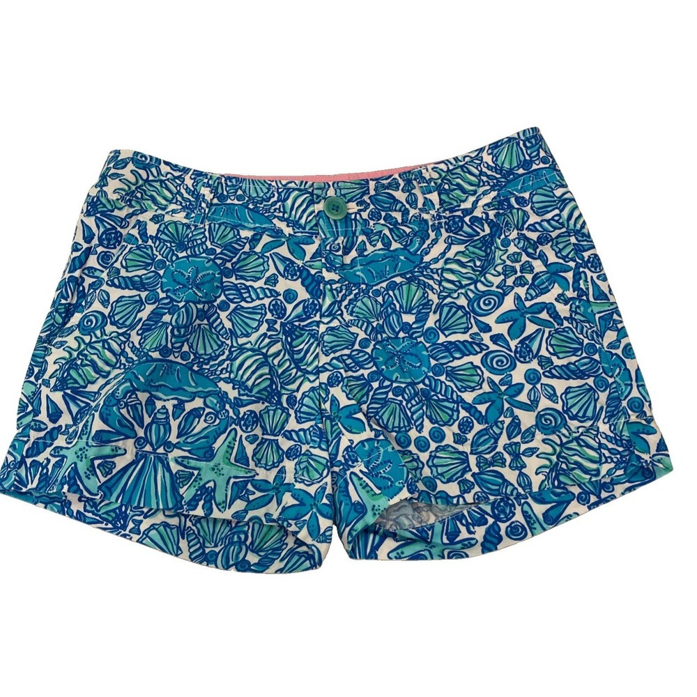 Lilly Pulitzer Women's 00 Callahan Shorts Nautical Sailors Valentine Blue Print - Picture 1 of 10